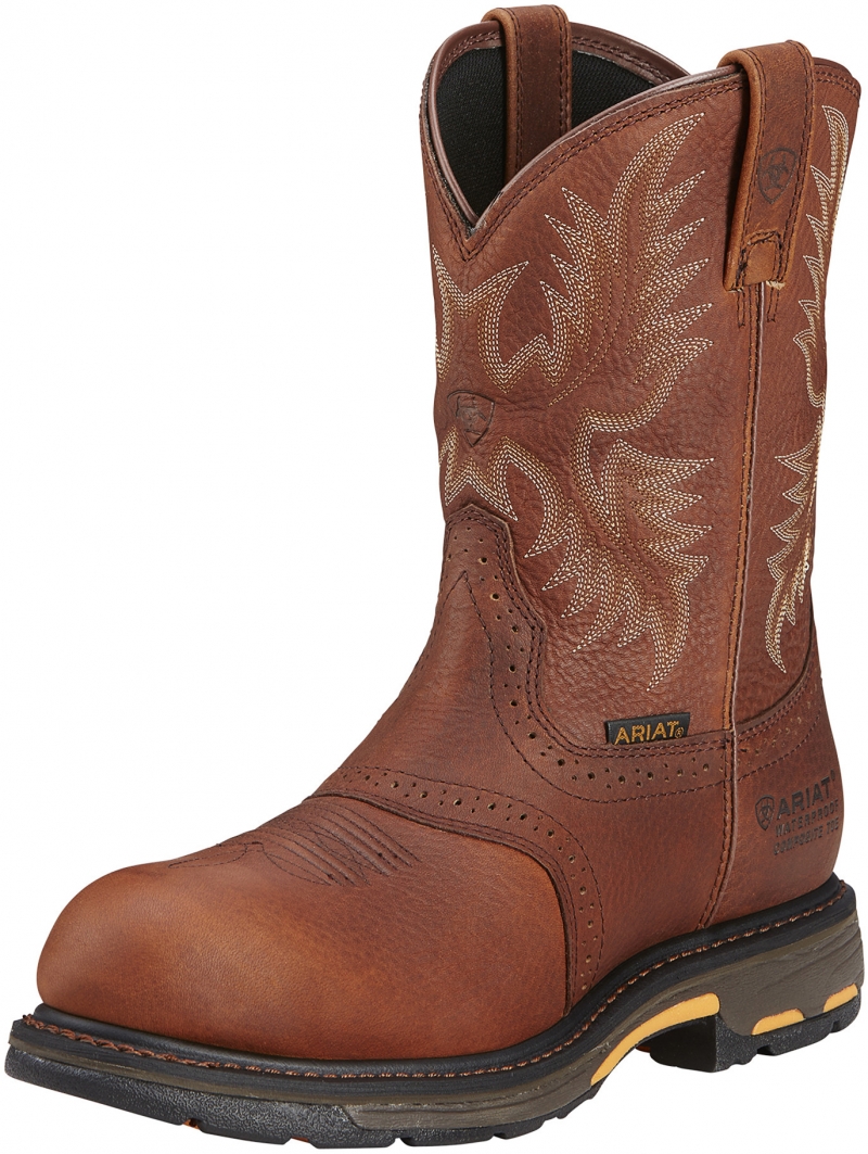*SALE* ONLY ONE PAIR OF 11.5EE LEFT!! - Ariat WORKHOG Pull-On C/T W/P - Redwood